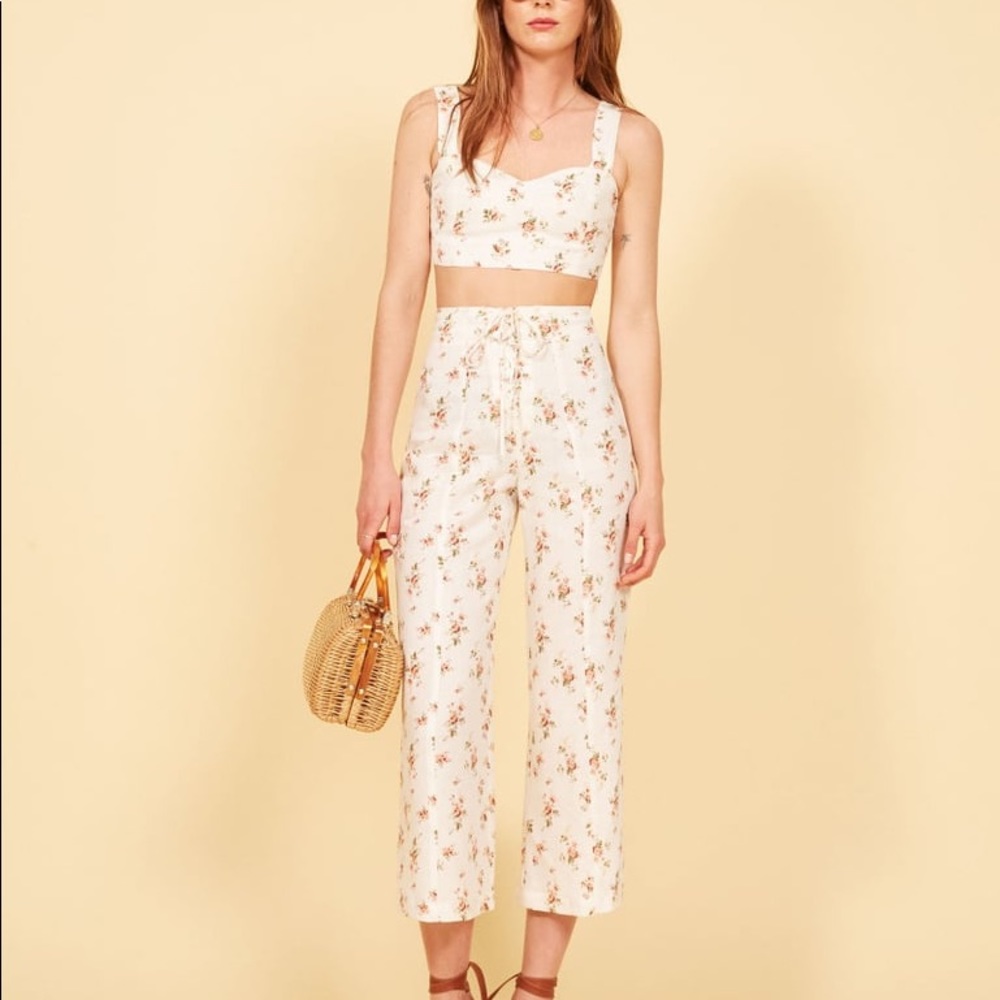 Reformation Creed Linen Floral Two Piece size 4 SOLD OUT $218